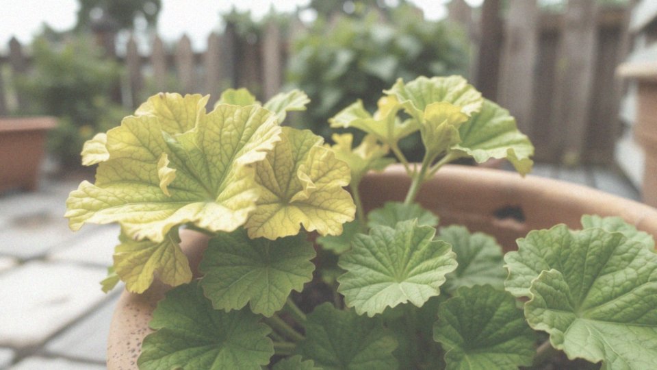 Jak nadmiar wody wpływa na liście geranium?